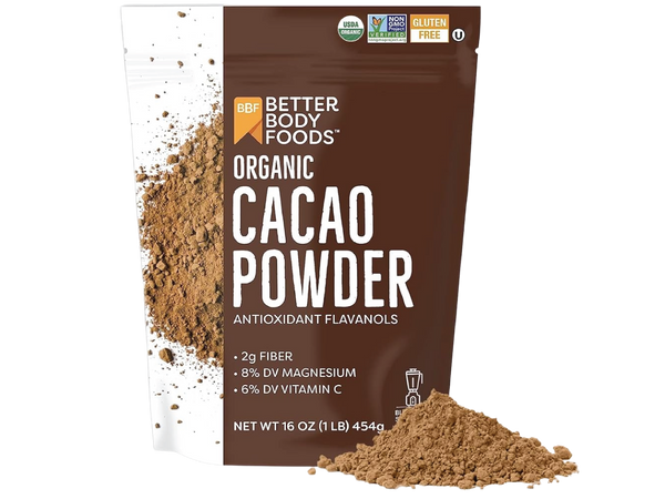 BetterBody Foods Organic Cacao Powder, Rich Chocolate Flavor, Non-GMO, Gluten-Free, Cocoa, 16 ounce, 1 lb bag