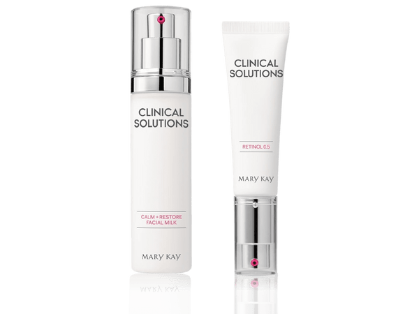 Mary Kay Clinical Solutions™ Retinol 0.5 Set Mary Kay Clinical Solutions™ Retinol 0.5, 1 fl. oz. Mary Kay Clinical Solutions™ Calm + Restore Facial Milk, 2.5 fl. oz.