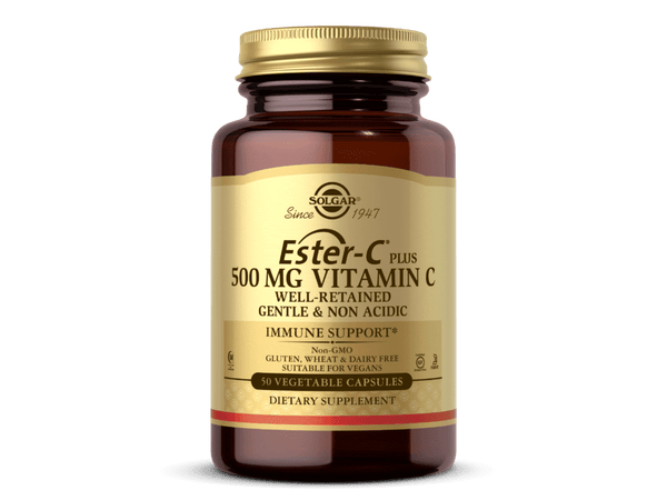 Vitamin C HALAL Solgar. ESTER-C® PLUS 500 MG VITAMIN C VEGETABLE CAPSULES (ESTER-C® ASCORBATE COMPLEX)