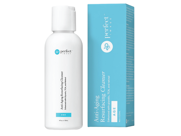 Anti-Aging Resurfacing Face Cleanser, Glycolic Acid Face Wash Exfoliating Cleanser, Anti Aging Facial Cleanser with Tea Tree Oil, 4 fl oz. (119mL) - Perfect Image