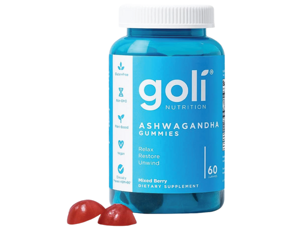 Goli Ashwagandha & Vitamin D Gummy - 60 Count - Mixed Berry, KSM-66, Vegan, Plant Based, Non-GMO, Gluten-Free & Gelatin Free Relax. Restore. Unwind.