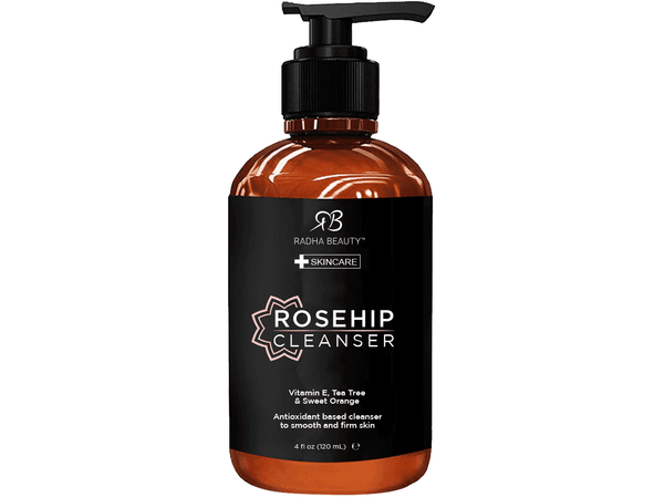 Radha Beauty Rosehip Facial Cleanser, 4 fl. oz - Clear Pores on Oily, Dry & Sensitive Skin, Anti-Aging Herbal Infusion